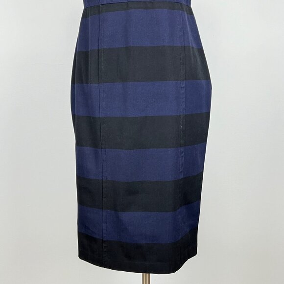 Banana Republic Womens Stripe Square Neck Bi Stretch Dress Blue Black size 8 - Picture 6 of 14
